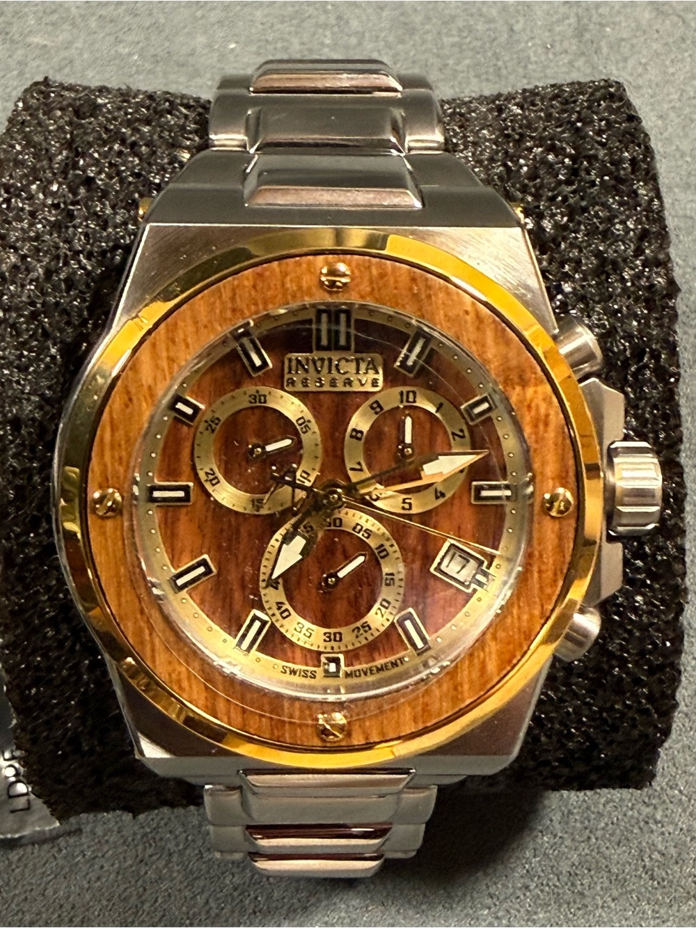 Invicta 45718 Akula Reaerve Men's Two-Tone Wood Accent Chronograph Watch